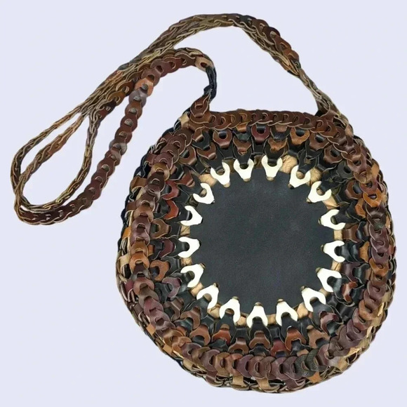 Vintage Leather Woven Shoulder Bag - Picture 2 of 8